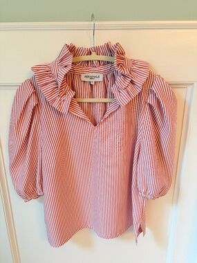 Red & White Striped blouse